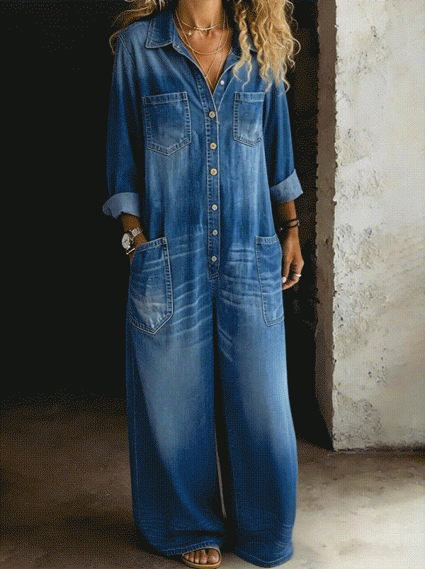 Lena | Casual Comfort Denim Overall