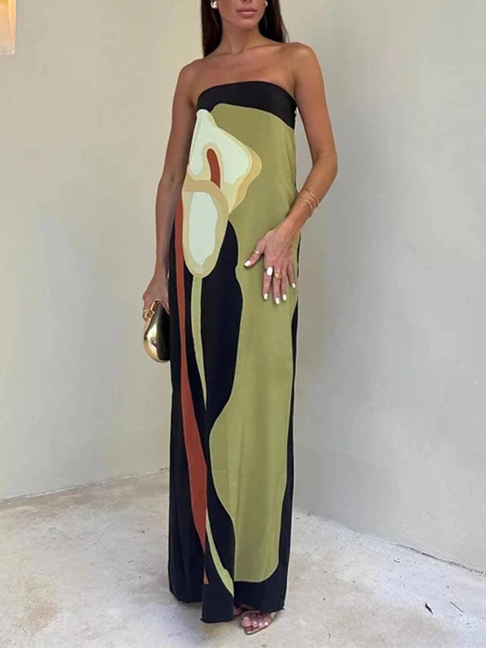 Eliana - Chic Strapless Maxi Dress
