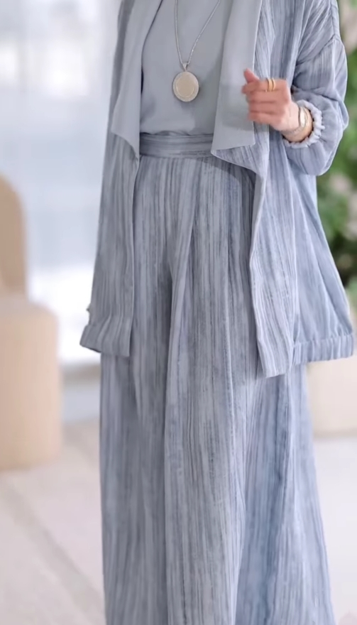 Lapel striped casual three-piece set