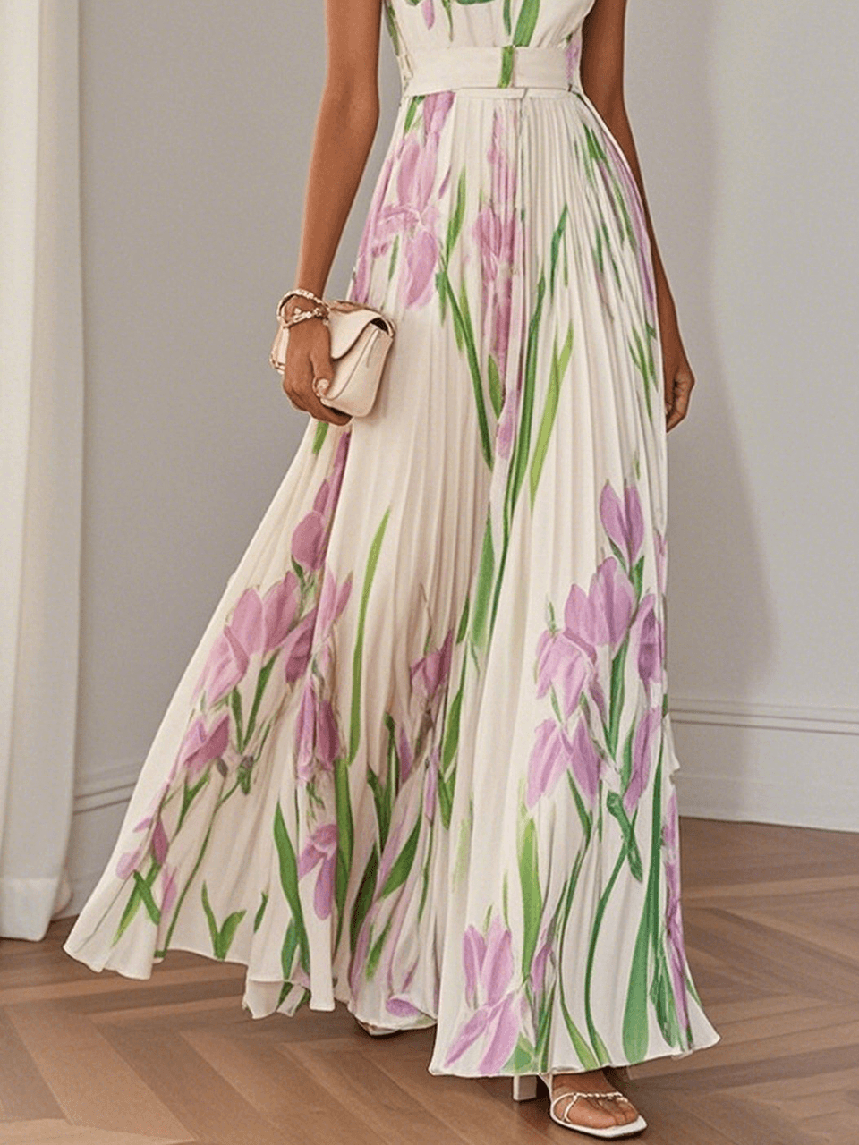 Raelynn - Elegant Pleated Maxi Dress