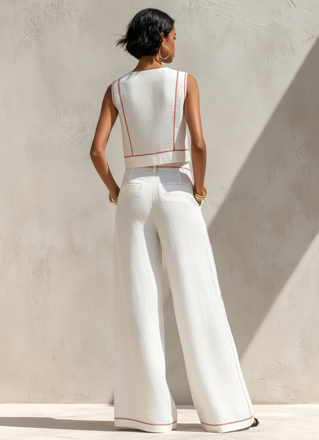 Linen Blend Minimalist Co-ord Set