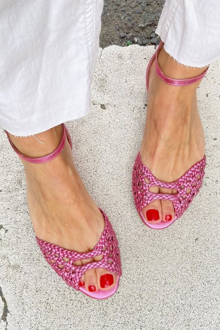 Harriet | Woven Gold Sandals