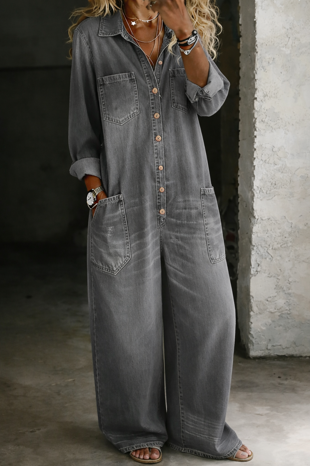 Lena | Casual Comfort Denim Overall