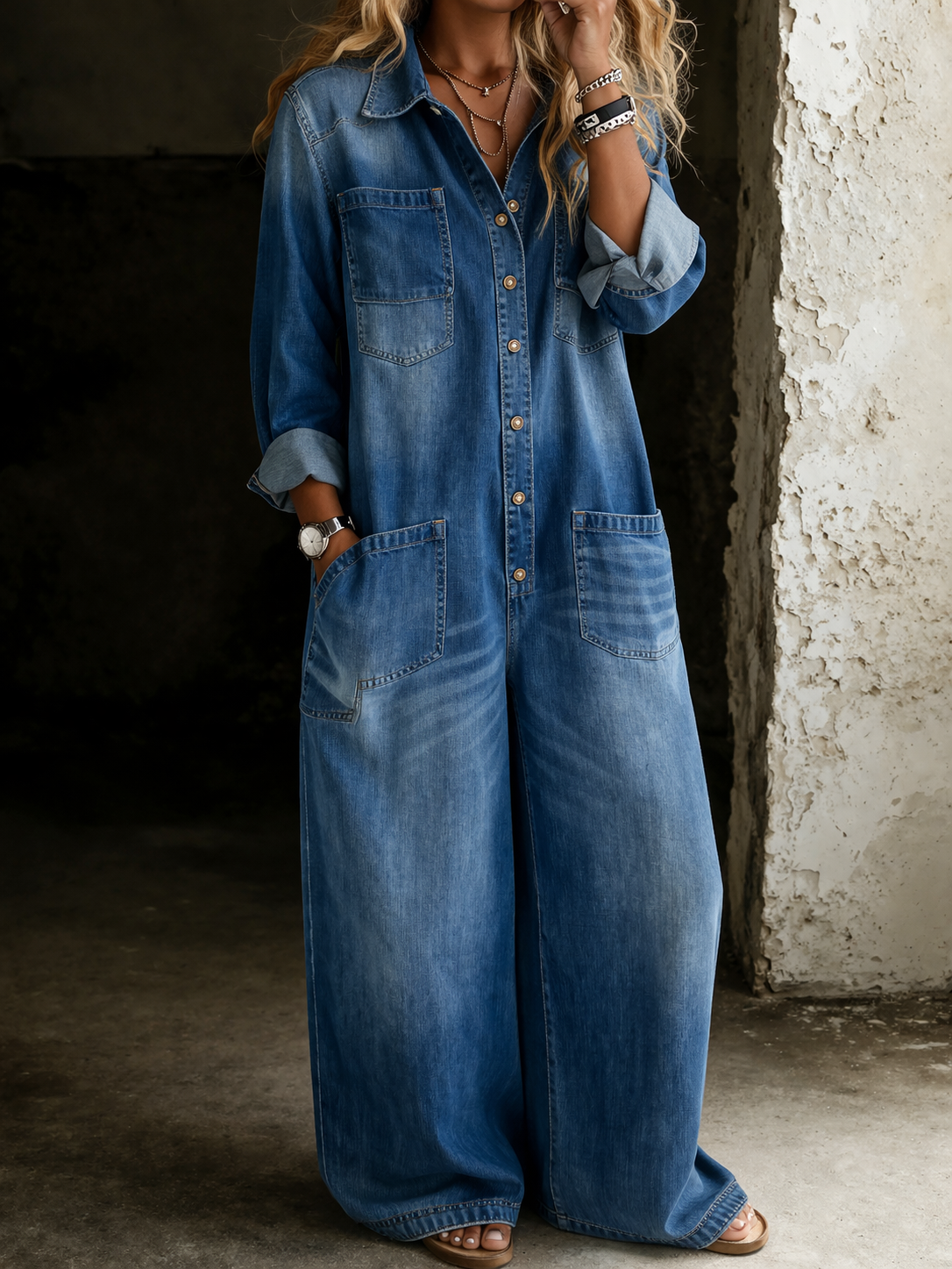 Lena | Casual Comfort Denim Overall