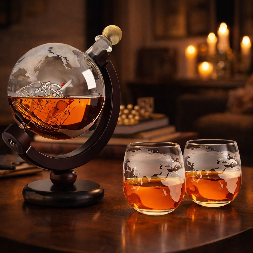 Whiskey Bottle - World Map Edition.