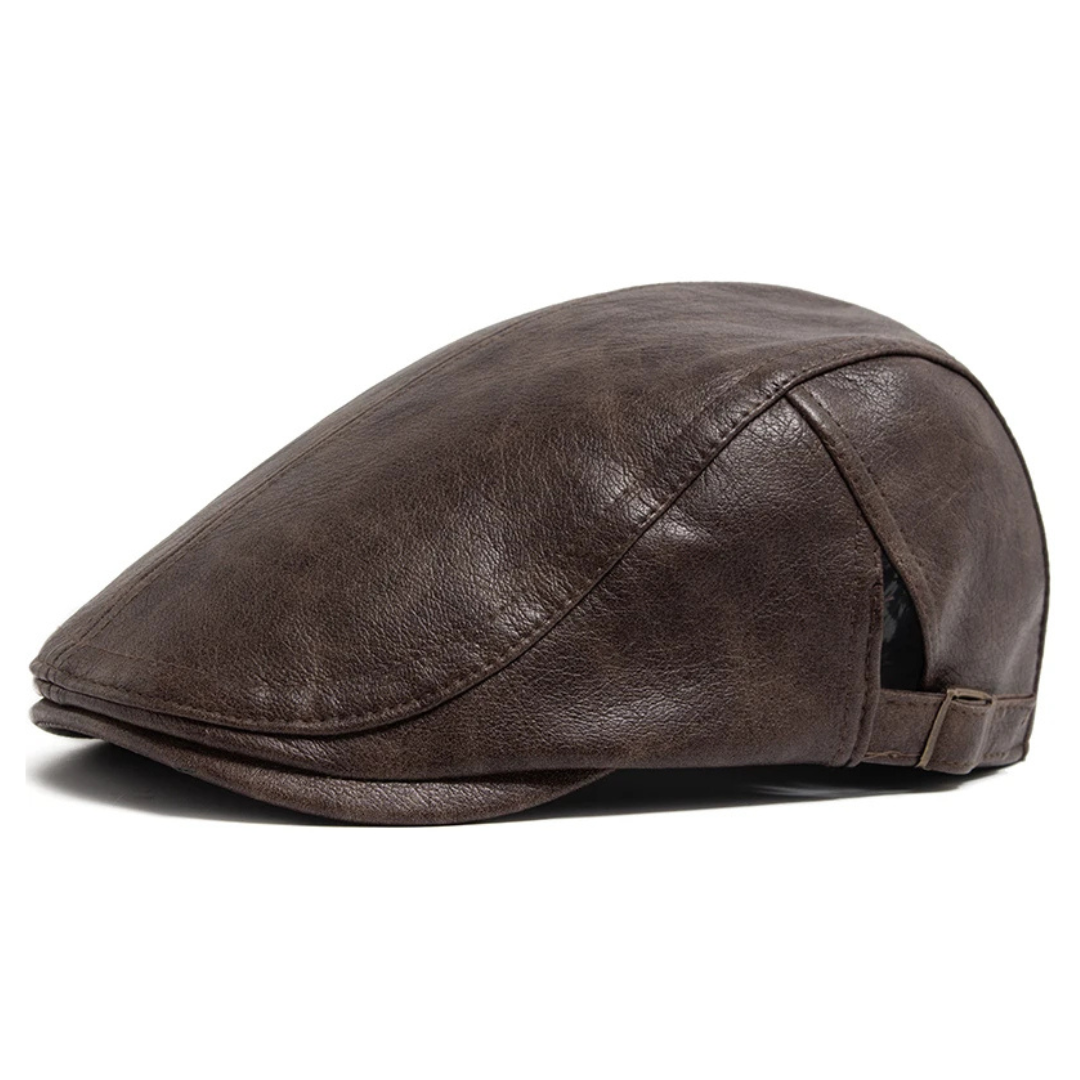 Kenton Leather Flat Cap