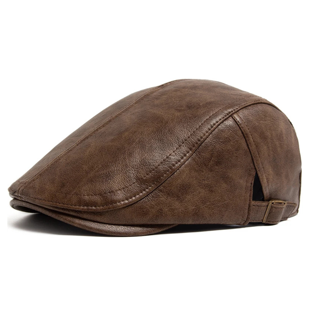 Kenton Leather Flat Cap