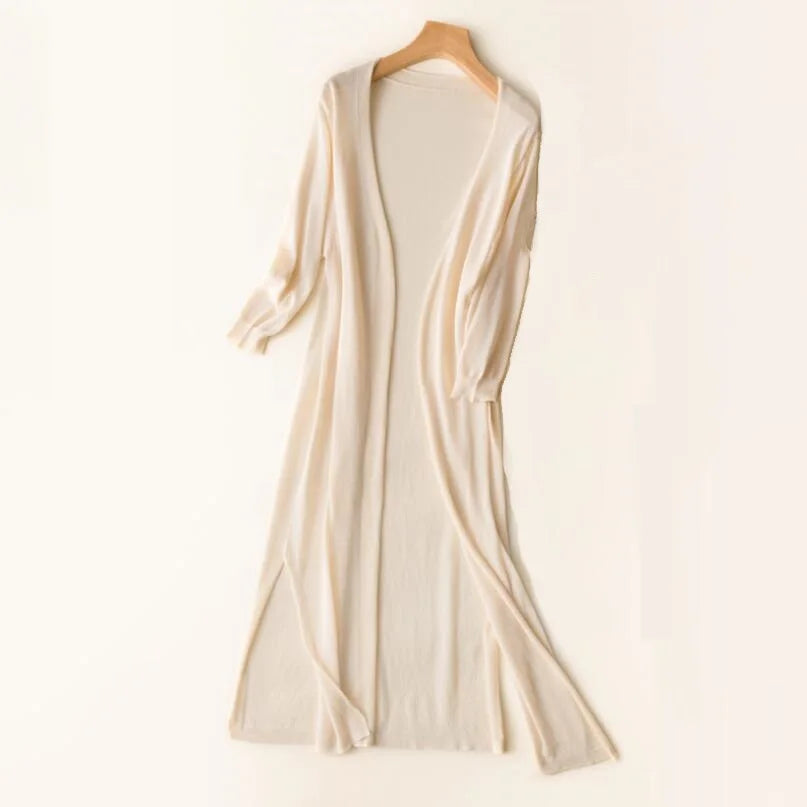 Chelsea | Women’s Longline Knit Cardigan with Scarf