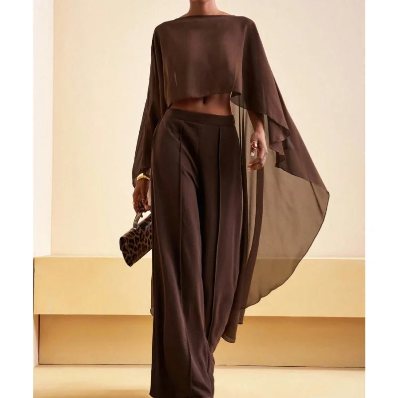 Doorzichtige poncho-top voor dames, asymmetrische mesh-sjaal, doorzichtige chiffon capelet, avondjurk, bruiloft cover-up