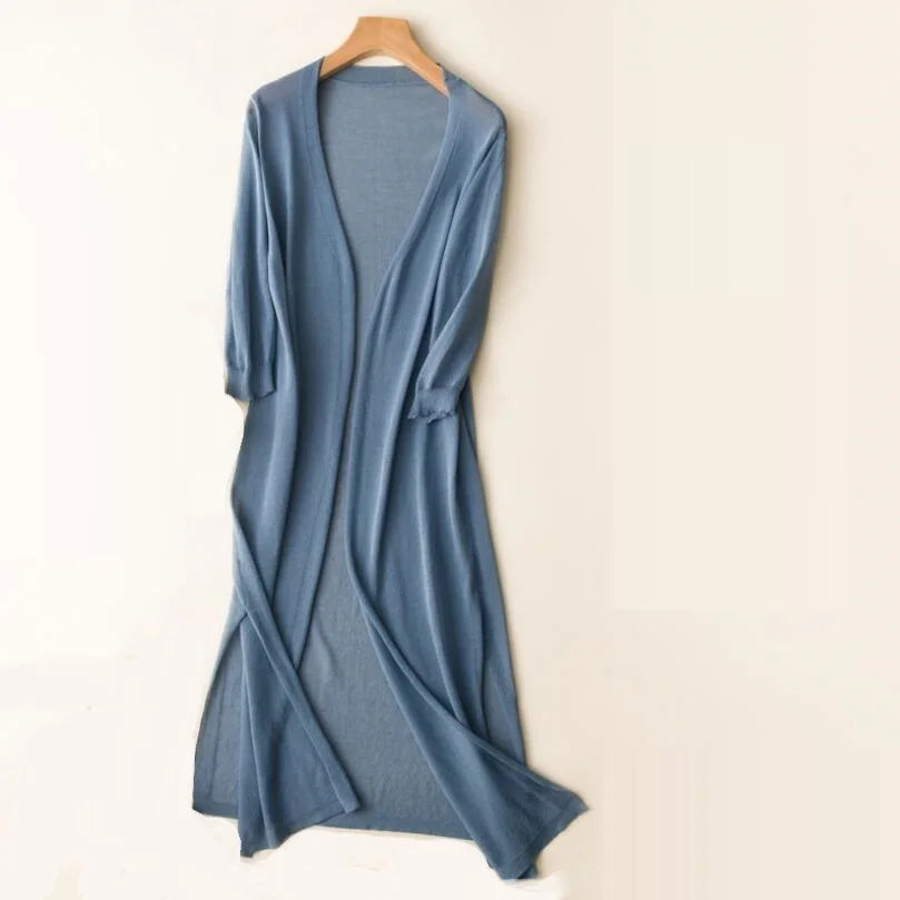 Chelsea | Women’s Longline Knit Cardigan with Scarf