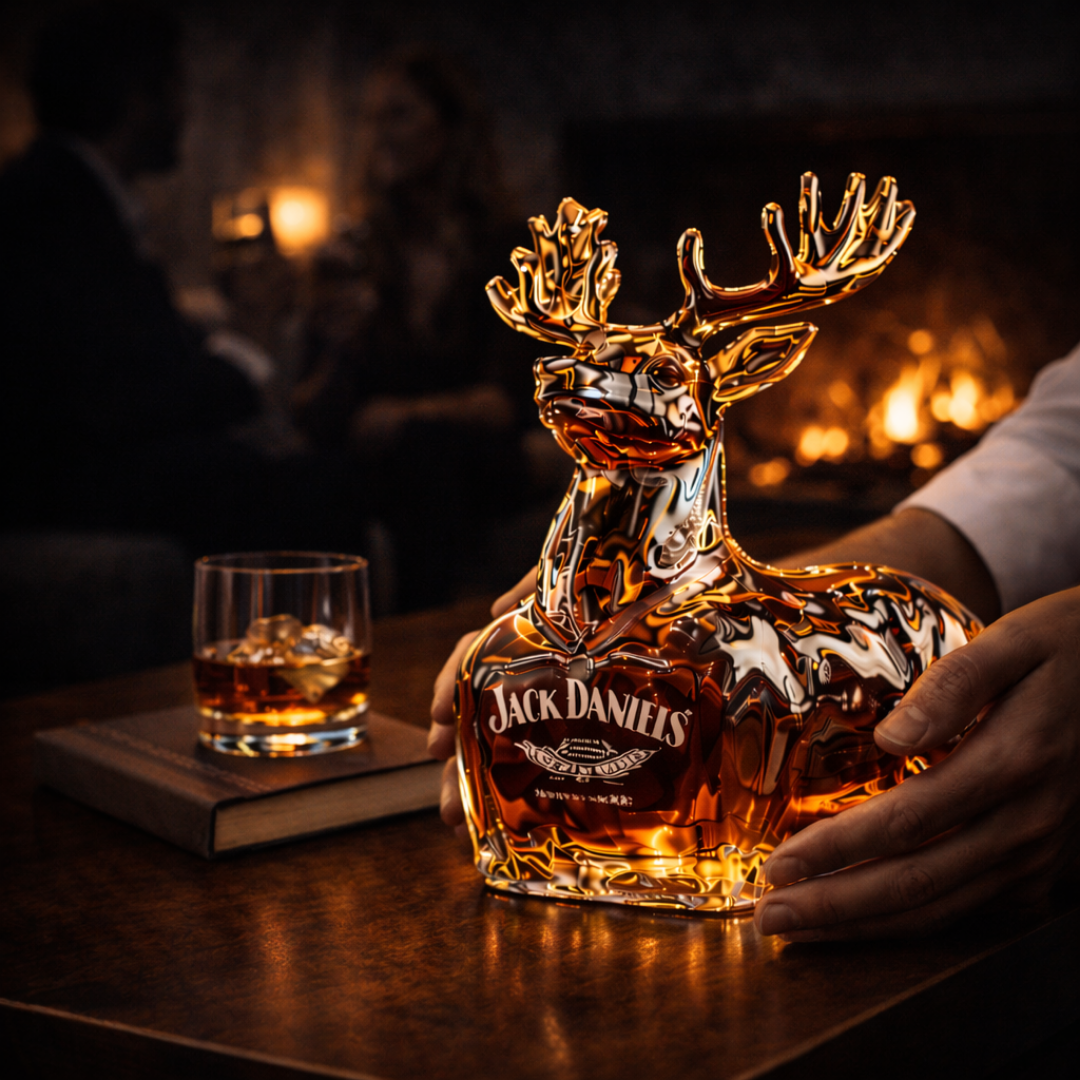 Jack Daniel's Whisky Bottle - Reindeer Edition.