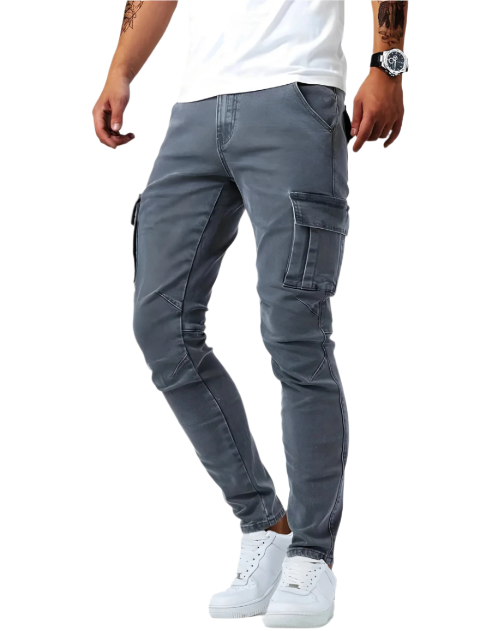 Ryan | Flex-Fit Navy Cargo Pants
