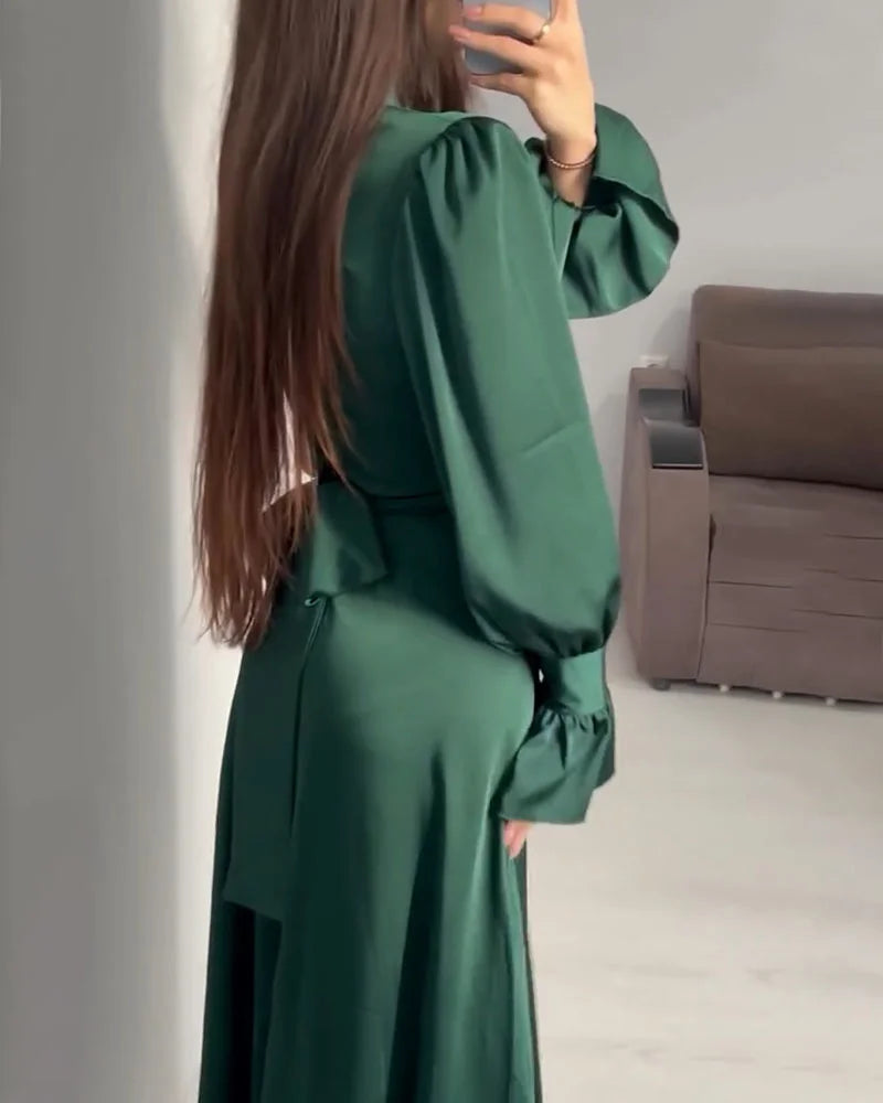 Frost - Elegant Satin Maxi Dress