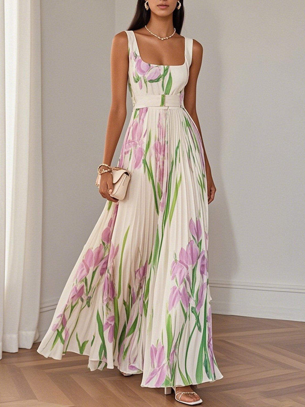 Raelynn - Elegant Pleated Maxi Dress
