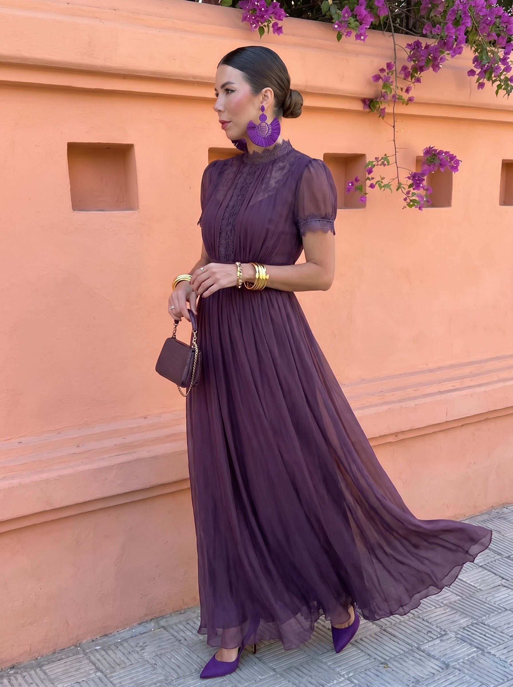 Ashley | Vintage Chiffon Maxi Dress