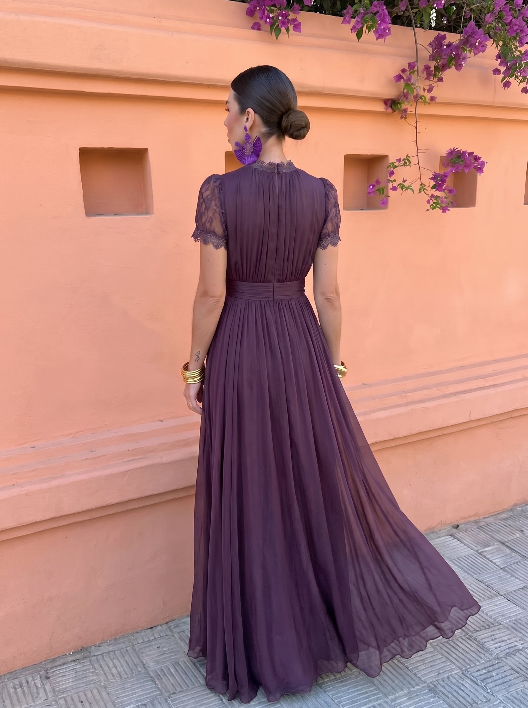 Ashley | Vintage Chiffon Maxi Dress