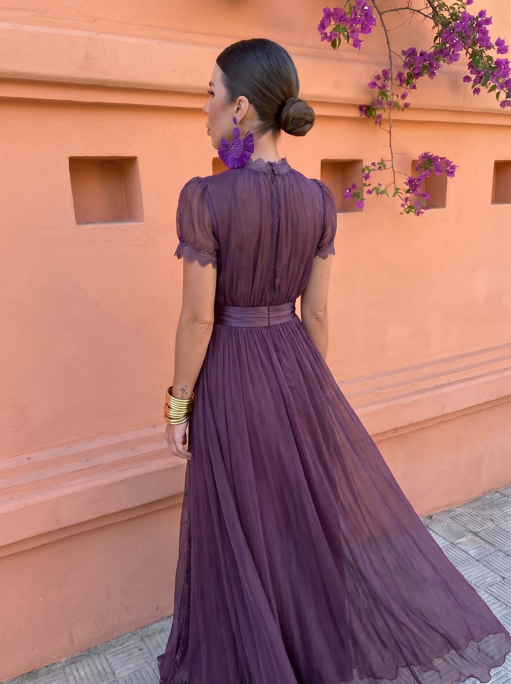 Ashley | Vintage Chiffon Maxi Dress