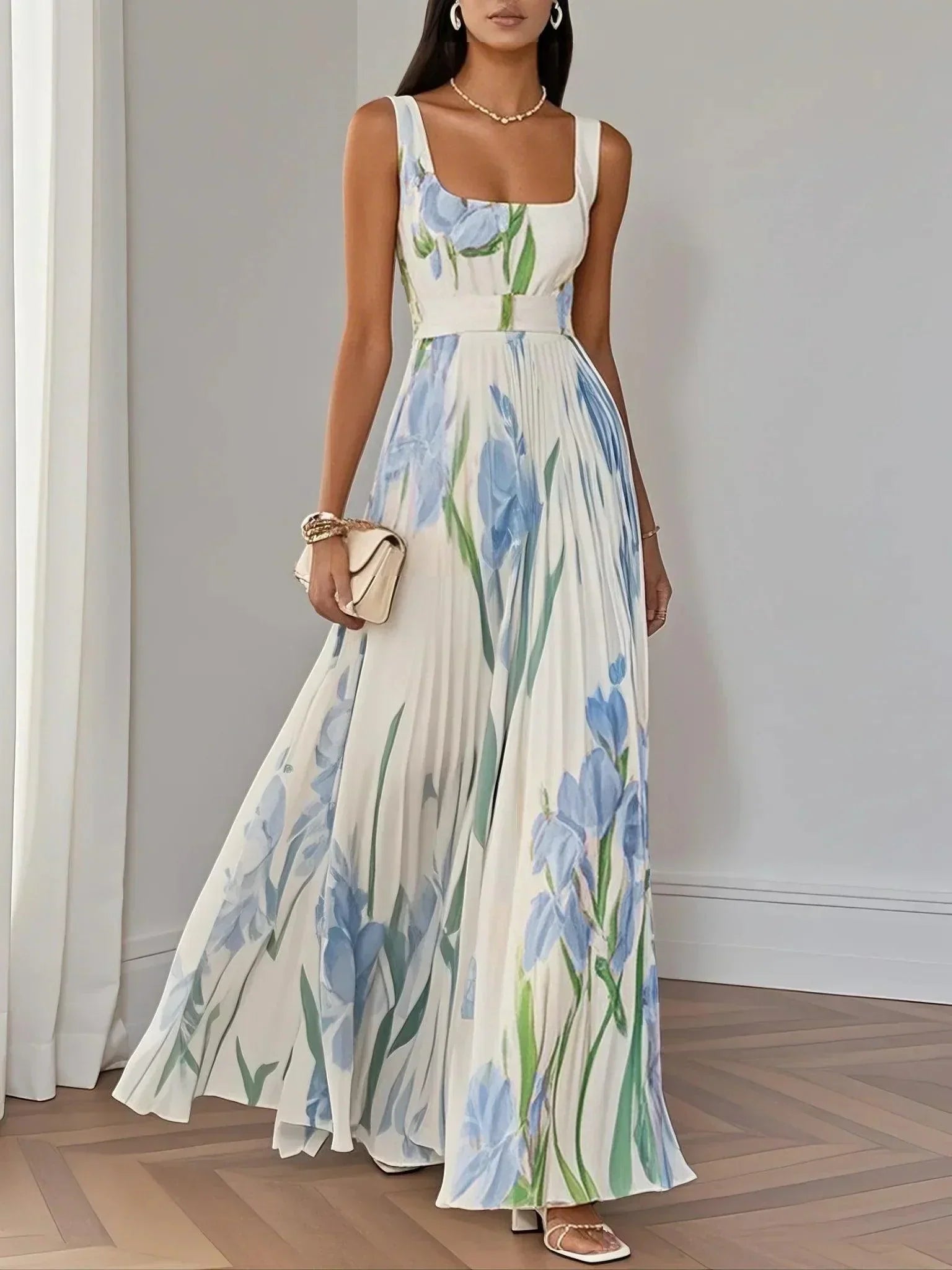 Raelynn - Elegant Pleated Maxi Dress