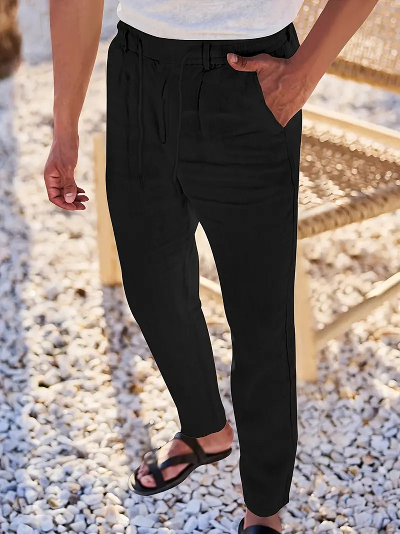 Andy | Relaxed Linen Drawstring Trousers