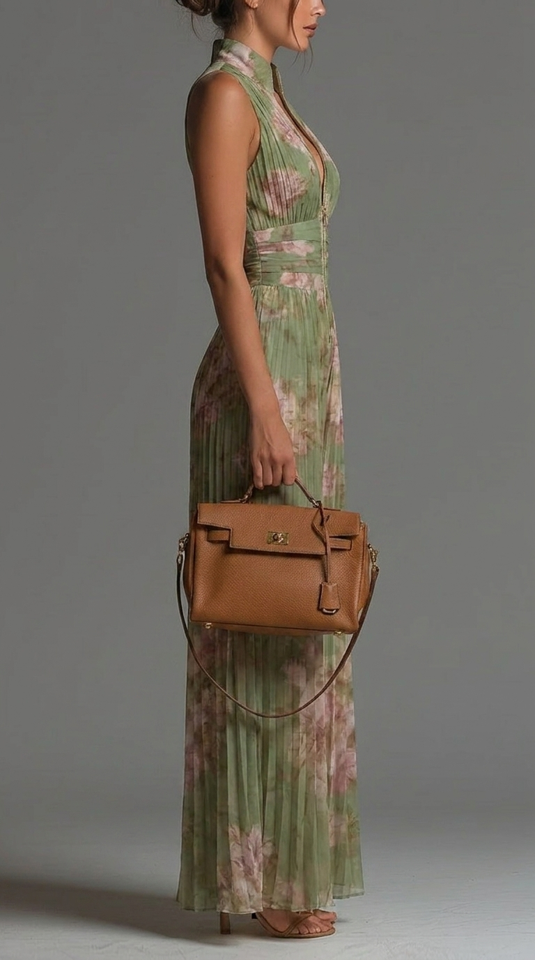 Isbel – Pleated Floral Chiffon Jumpsuit
