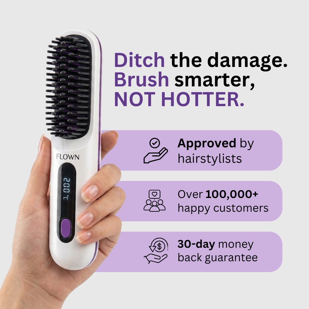 FLOWN GoBrush PRO | Portable Hair Straightener Brush