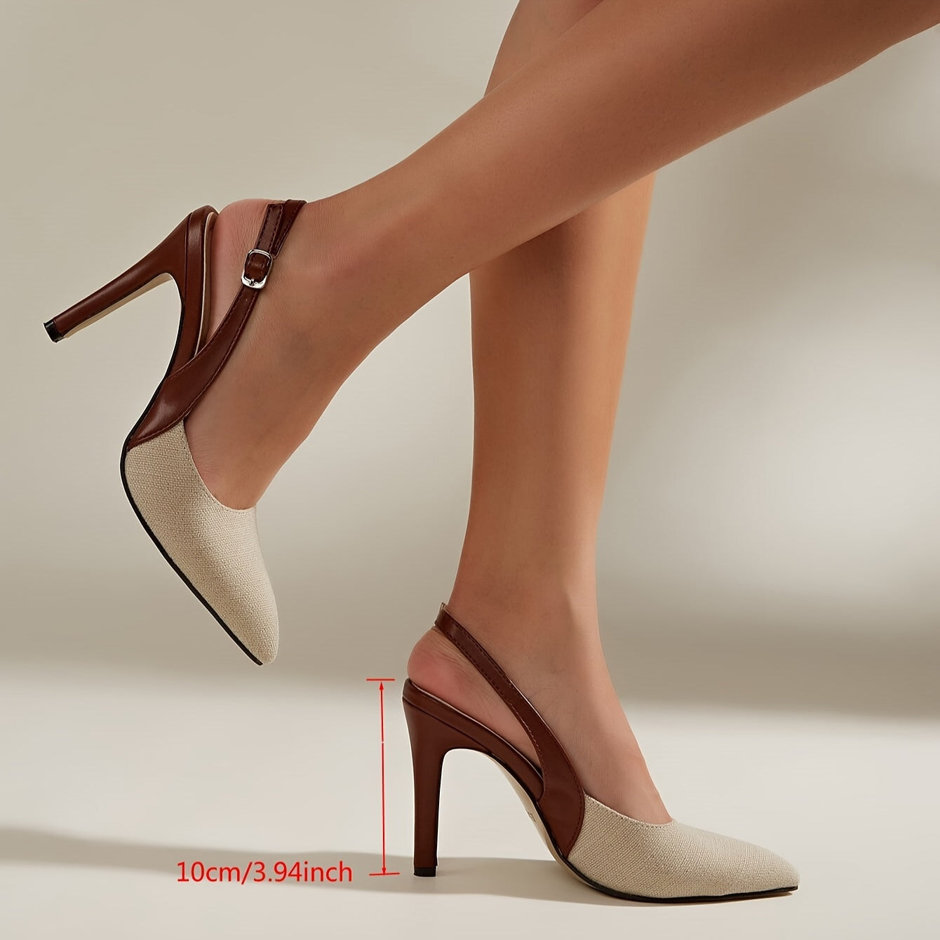 Amelia™ | Slingback Heels with Contrast Detail