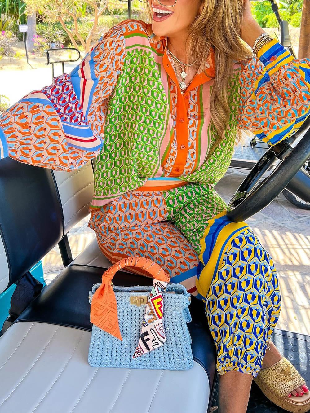 Colorful Print Bloomer set
