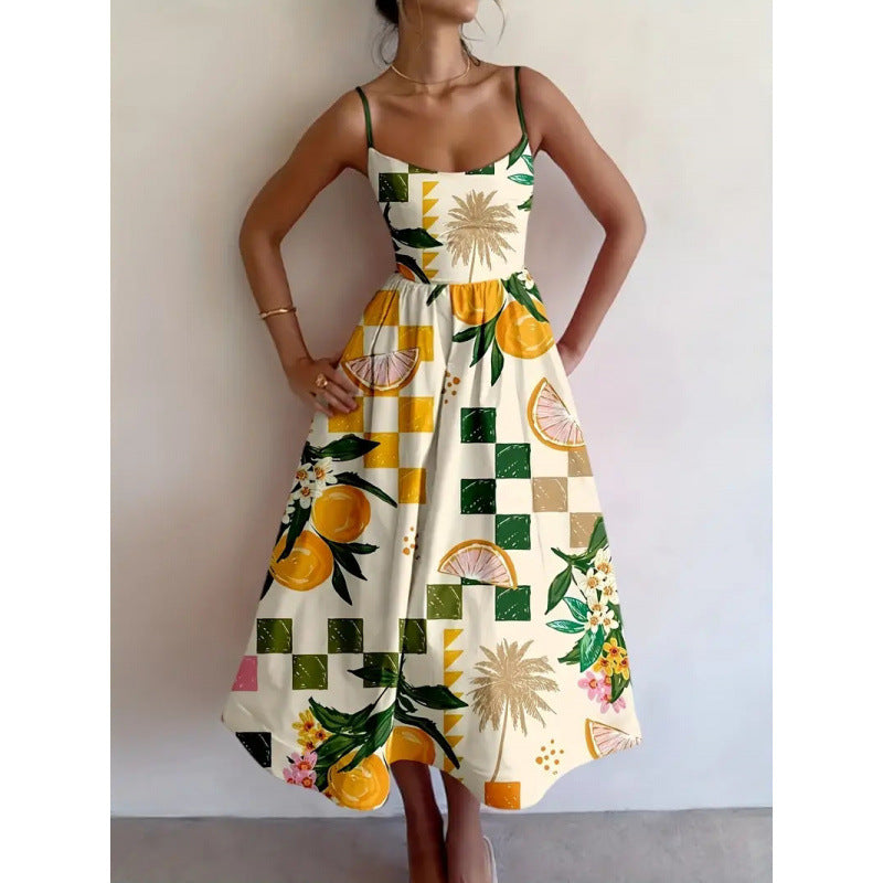 Elowen | Citrus Palm Midi Dress