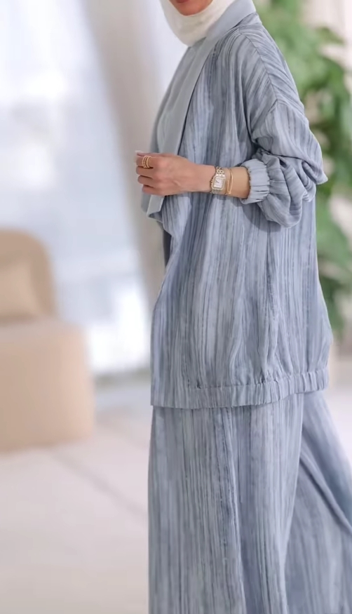 Lapel striped casual three-piece set