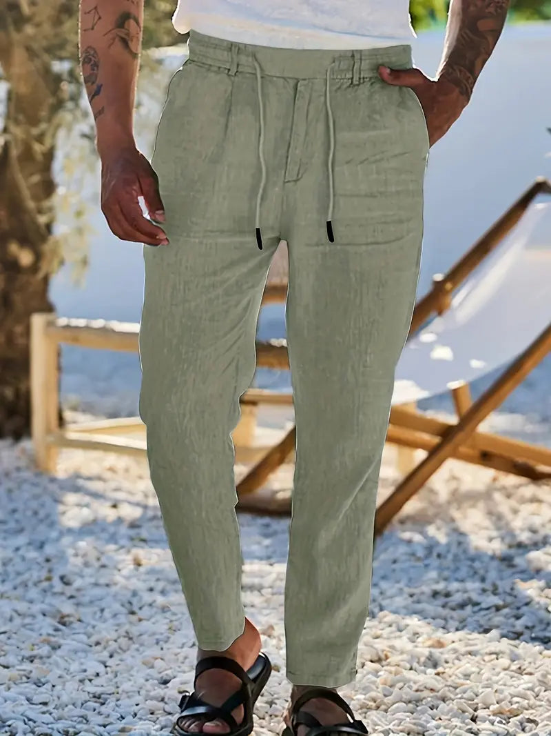 Andy | Relaxed Linen Drawstring Trousers