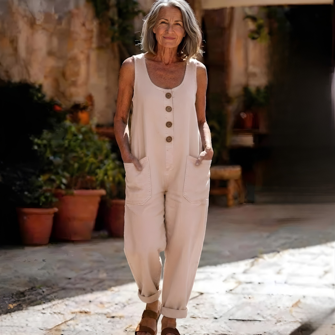 Saylor - Vintage Soft Cotton Denim-Look color Overalls