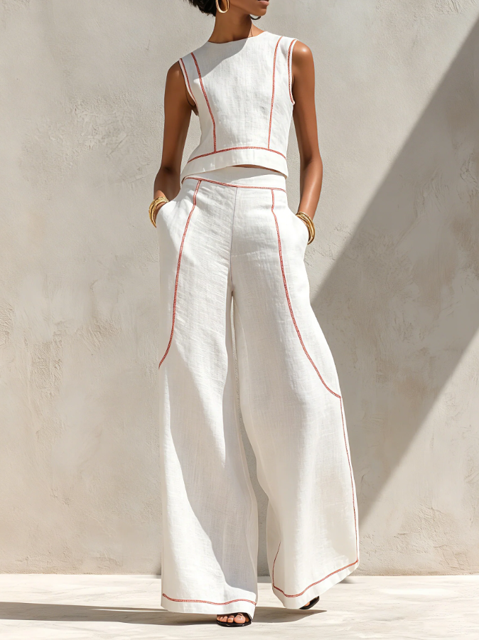 Linen Blend Minimalist Co-ord Set