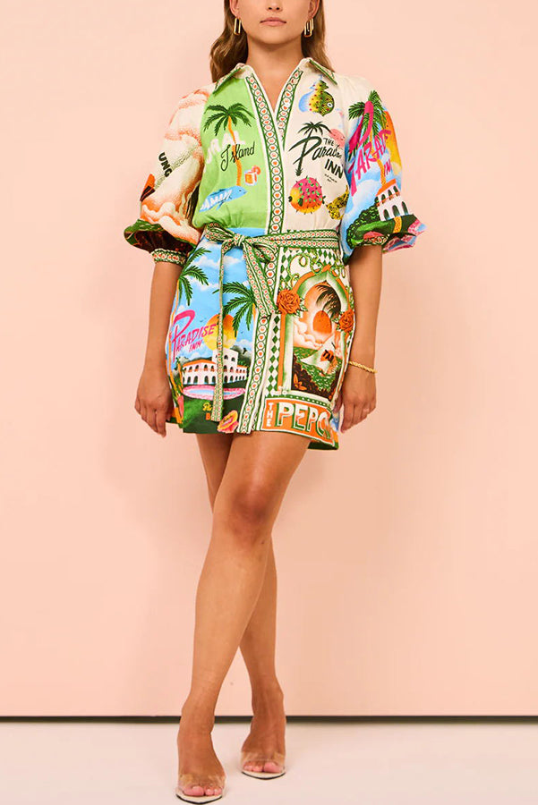 Kim - Belted Pocket Shirt Mini Dress