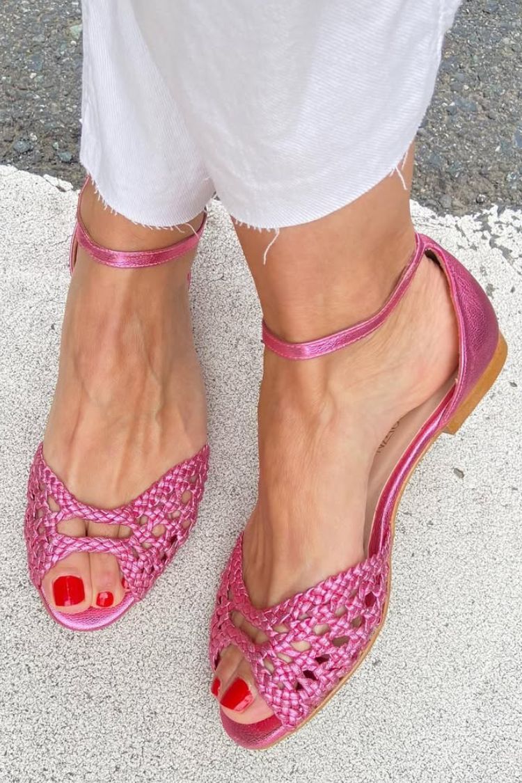 Harriet | Woven Gold Sandals