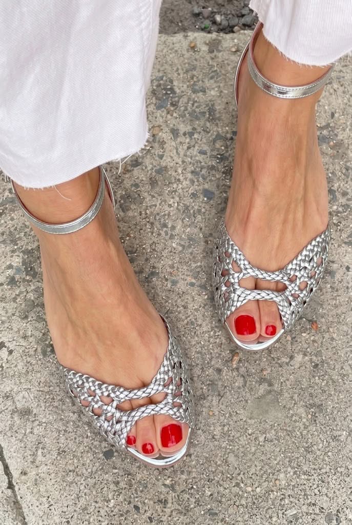 Harriet | Woven Gold Sandals