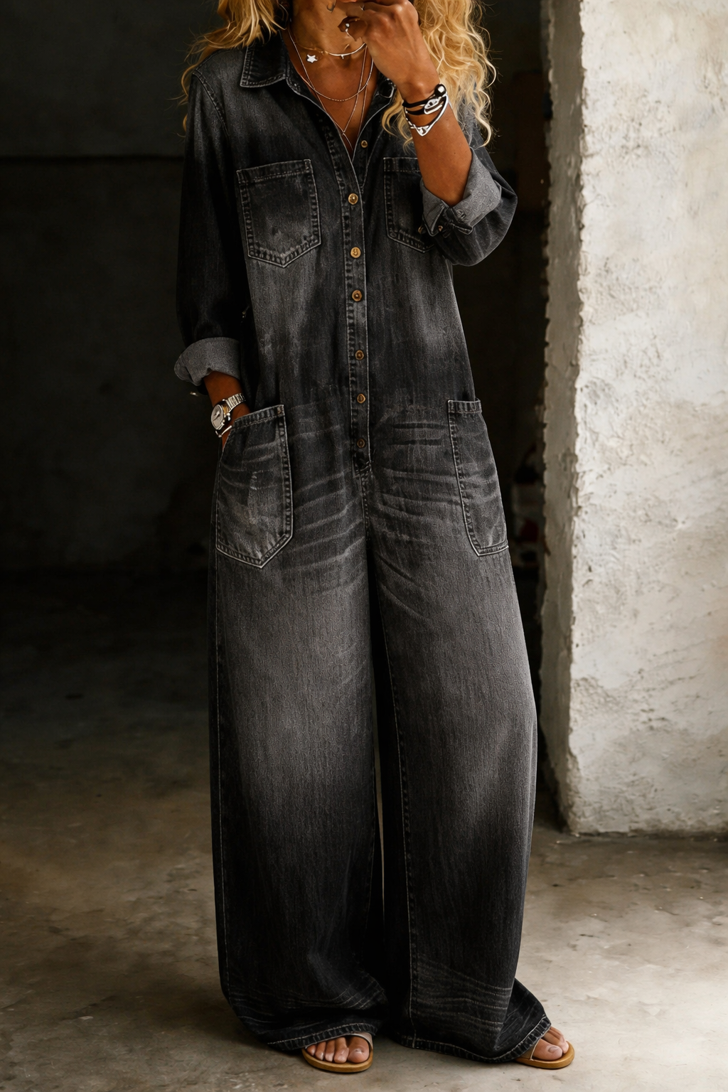 Lena | Casual Comfort Denim Overall