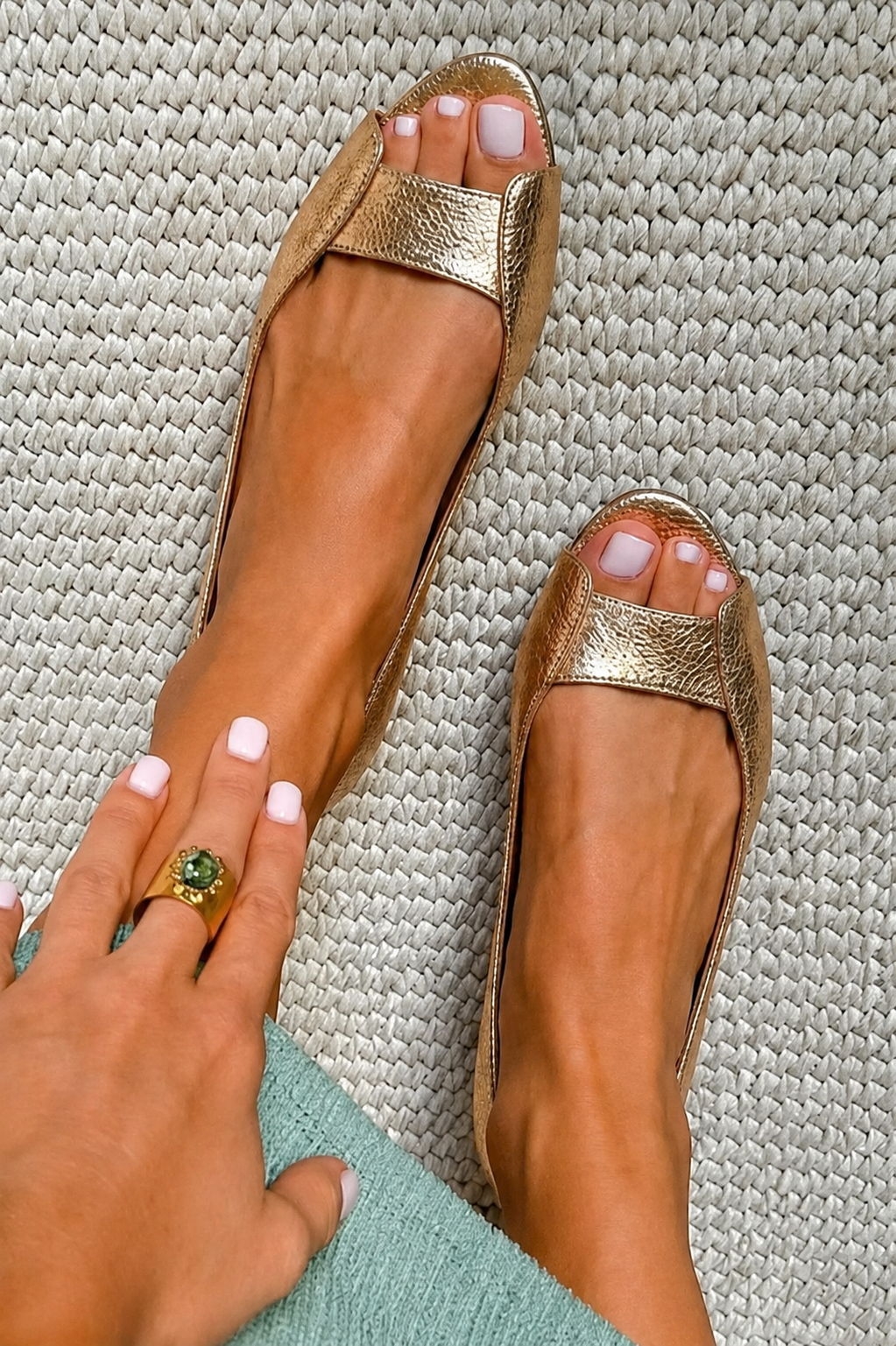 Daisy | Chic Comfort Golden Sandals