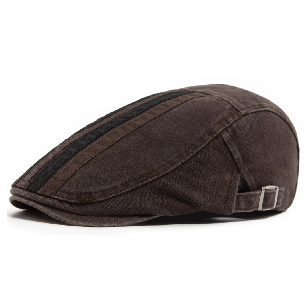 Hudson Stripe Flat Cap