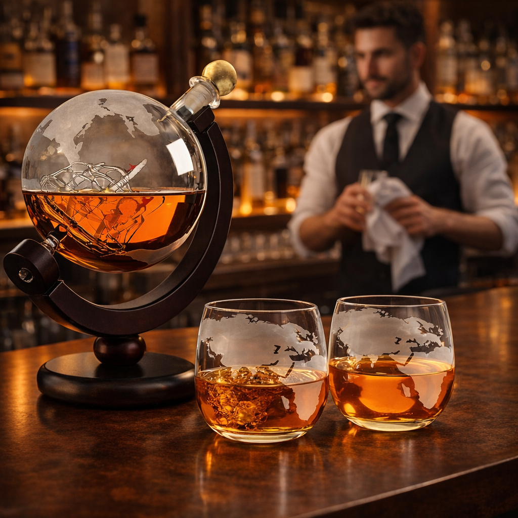 Whiskey Bottle - World Map Edition.