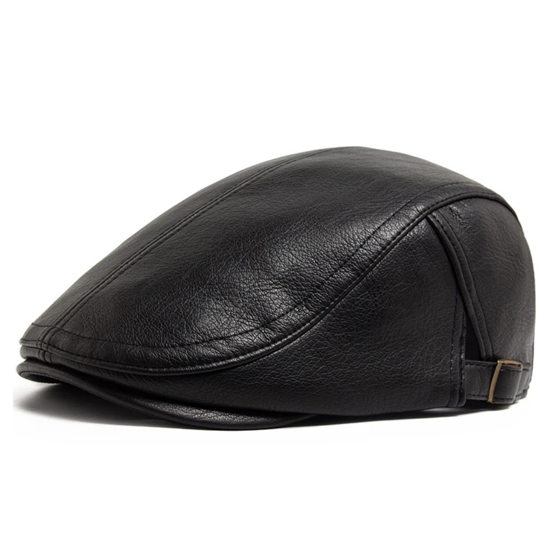 Kenton Leather Flat Cap