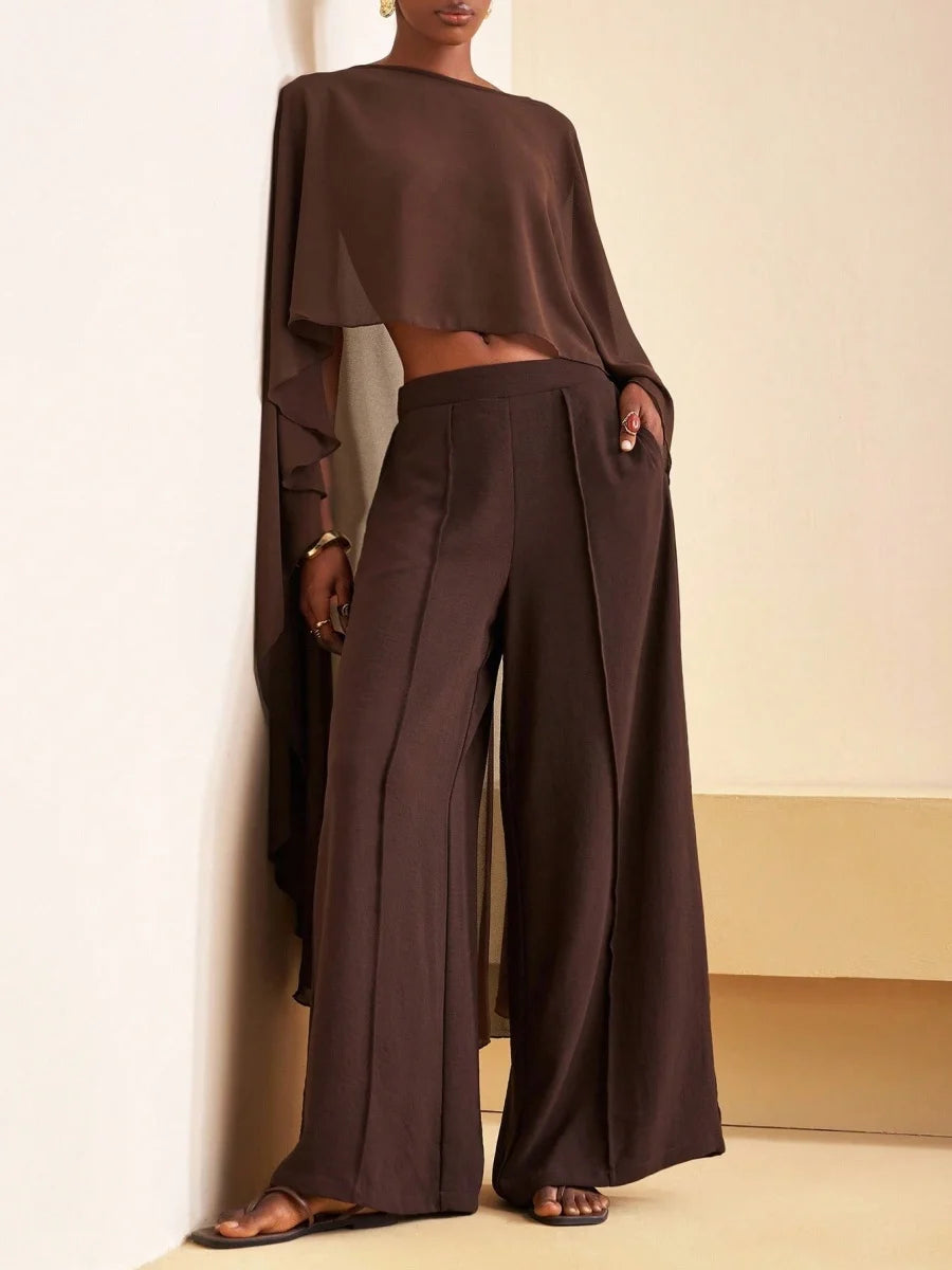 Doorzichtige poncho-top voor dames, asymmetrische mesh-sjaal, doorzichtige chiffon capelet, avondjurk, bruiloft cover-up