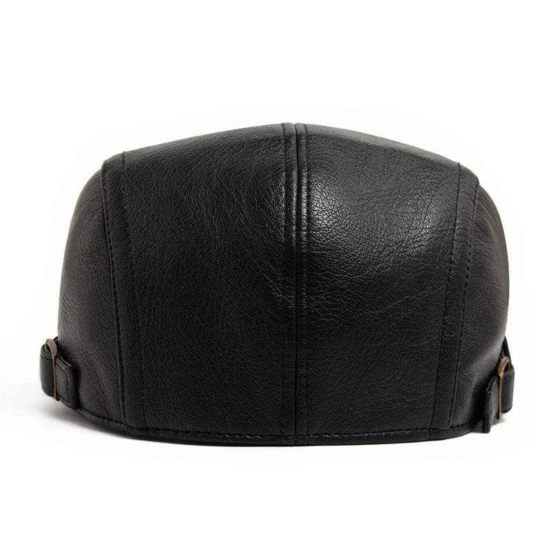 Kenton Leather Flat Cap