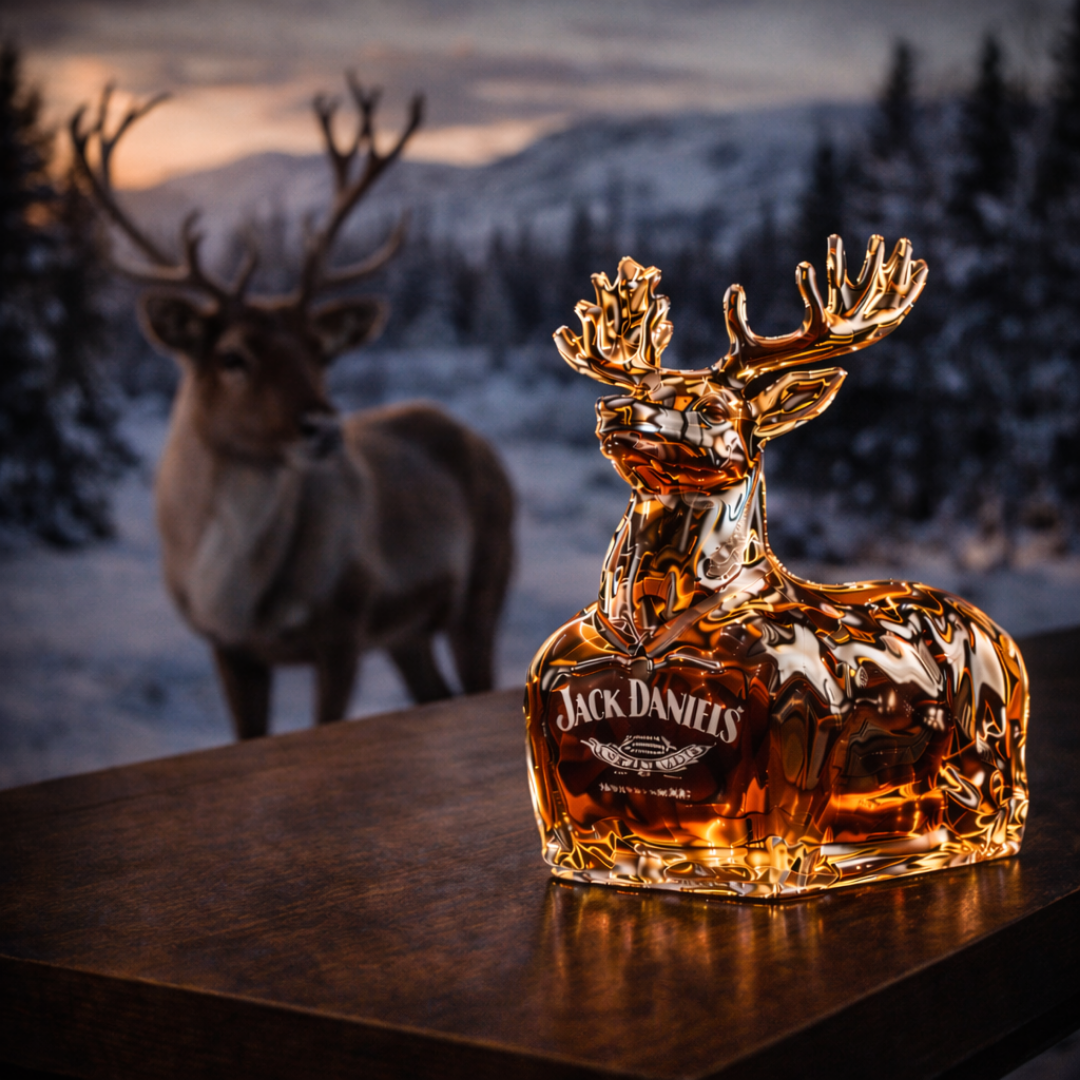 Jack Daniel's Whisky Bottle - Reindeer Edition.