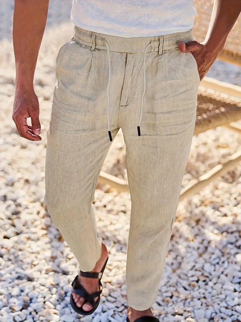 Andy | Relaxed Linen Drawstring Trousers