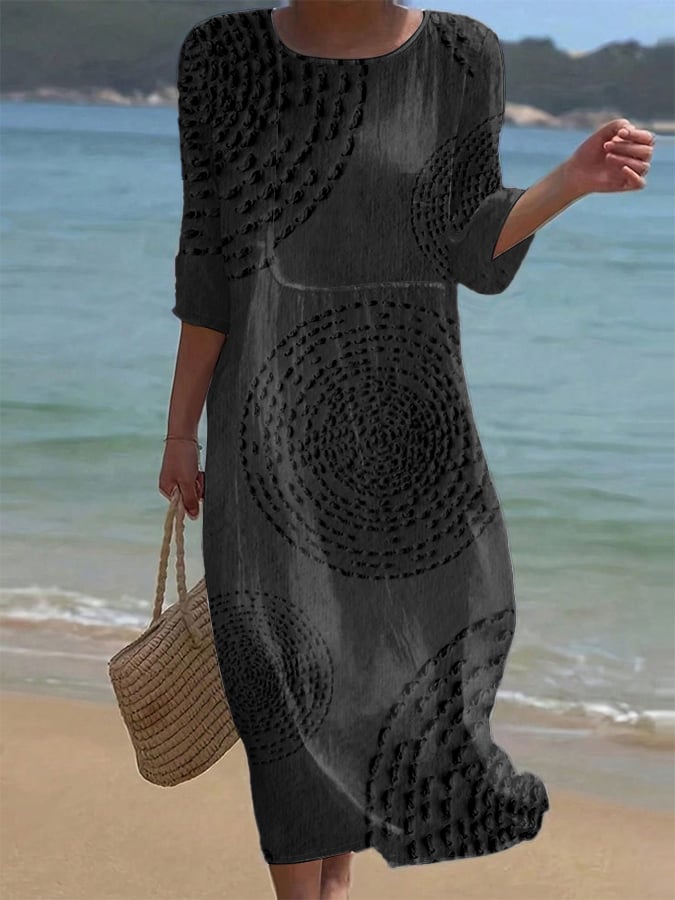 Embroidered casual women's dress