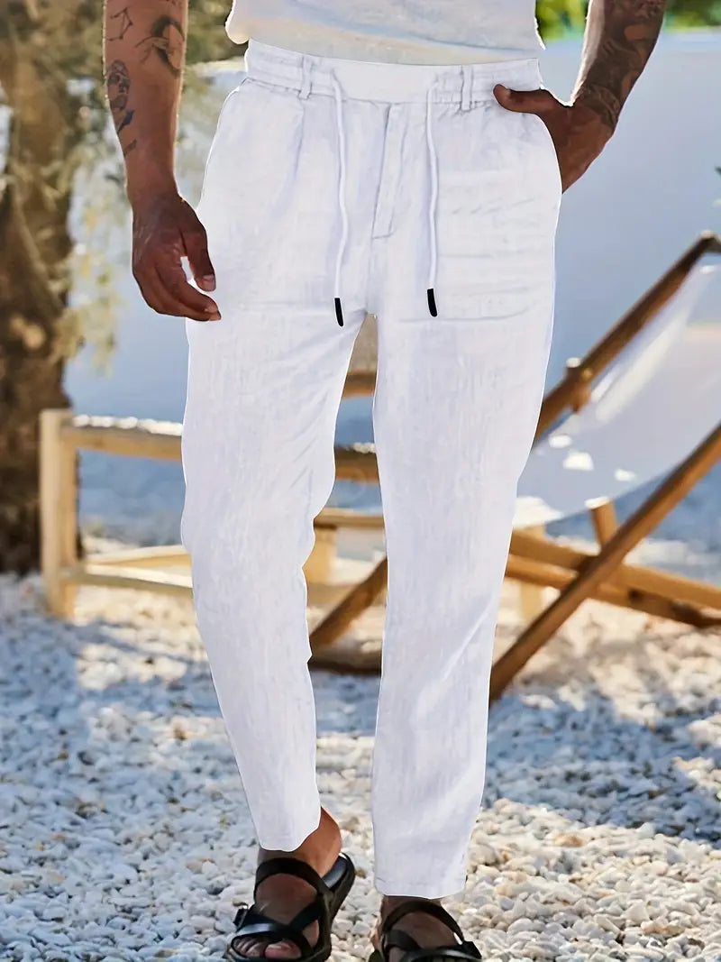 Andy | Relaxed Linen Drawstring Trousers