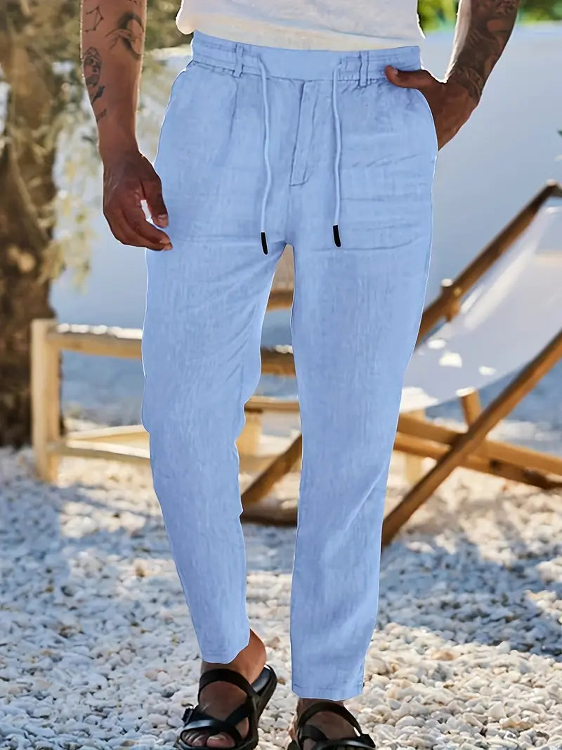Andy | Relaxed Linen Drawstring Trousers