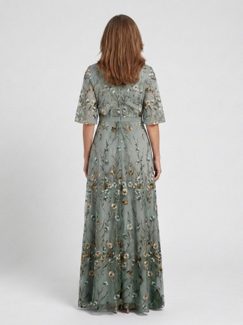 Hazel -  Elegant Floral Wrap Dress