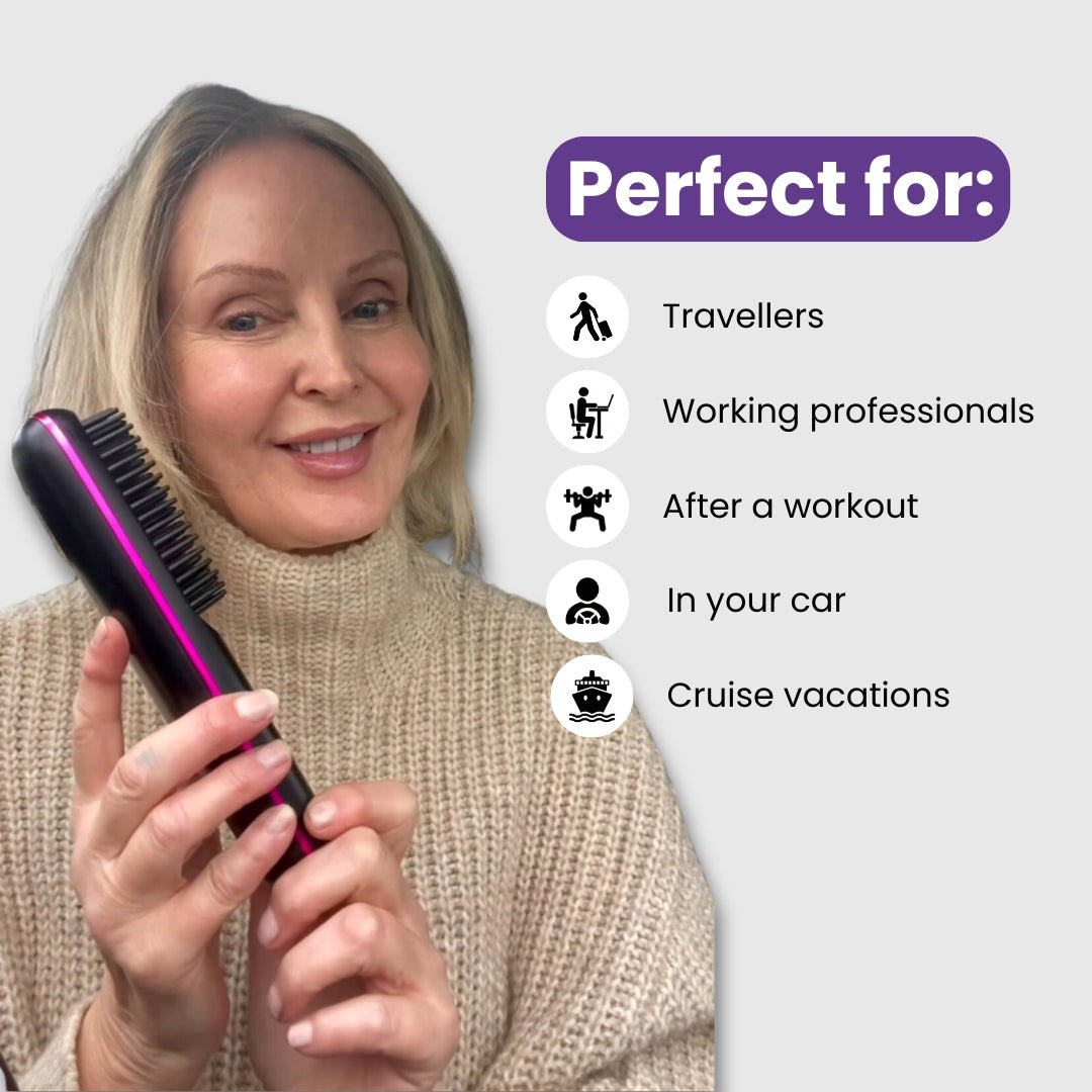 FLOWN GoBrush PRO | Portable Hair Straightener Brush