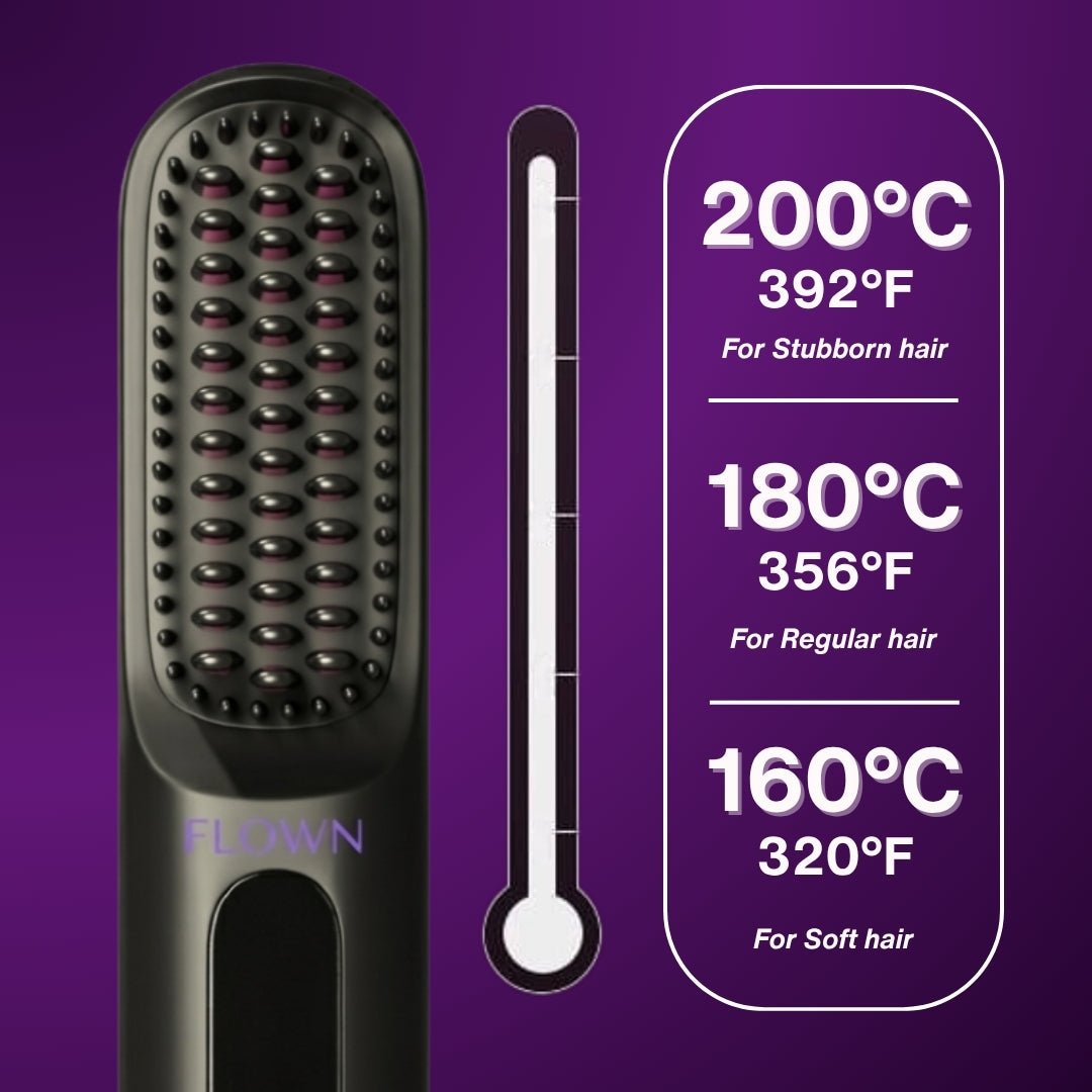 FLOWN GoBrush PRO | Portable Hair Straightener Brush